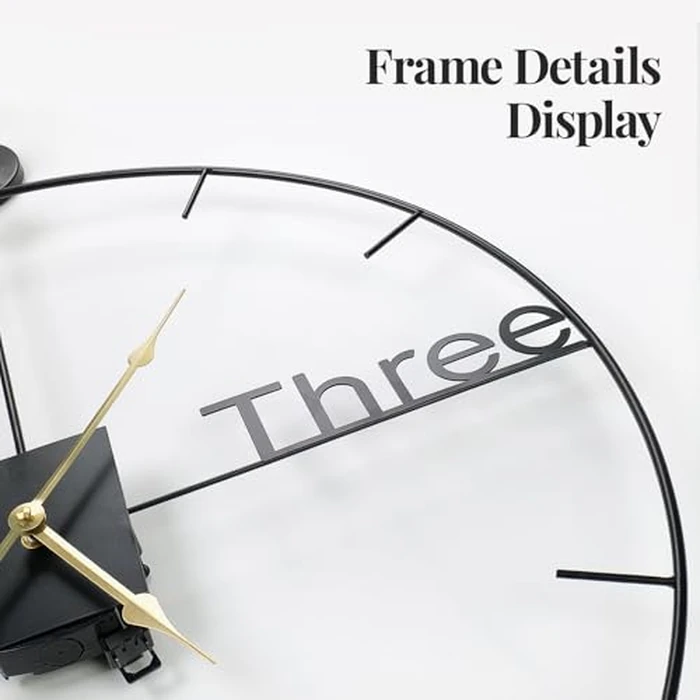 Cuspin 30 inch Large Wall Clocks Battery Operated Wall Clock with Pendulum, Silent Non-Ticking Metal Clock for Living Room Decor, Modern Decorative Hanging Clock for Bedroom, Office, Kitchen, Home by Cuspin - Image 3