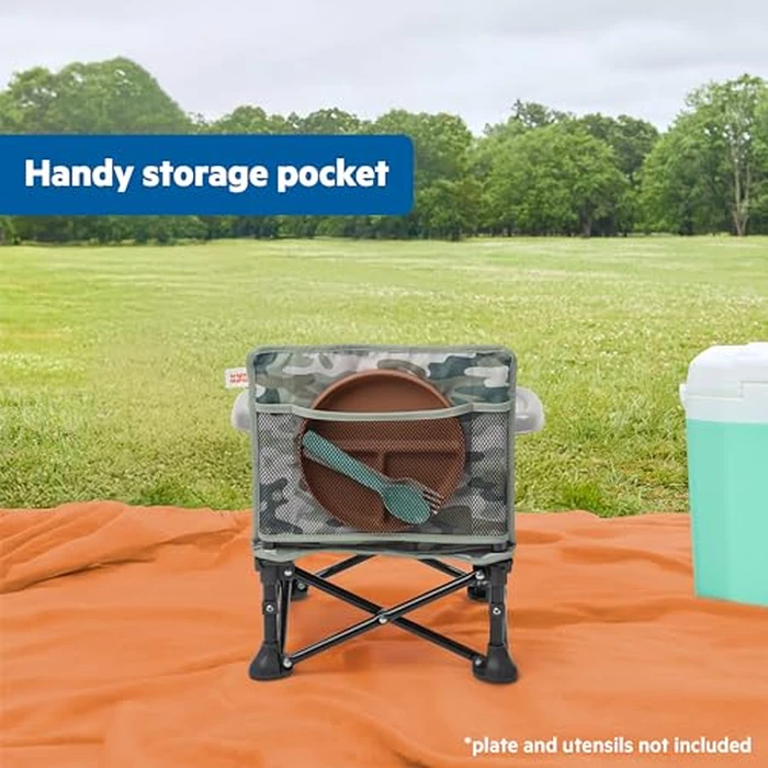 Bright Starts Ford Bronco Pop 'N Sit Portable Booster Chair, Floor Seat, Indoor/Outdoor Use, Compact Fold, Camo Print, 6 Mos - 3 Yrs by Bright Starts - Image 5