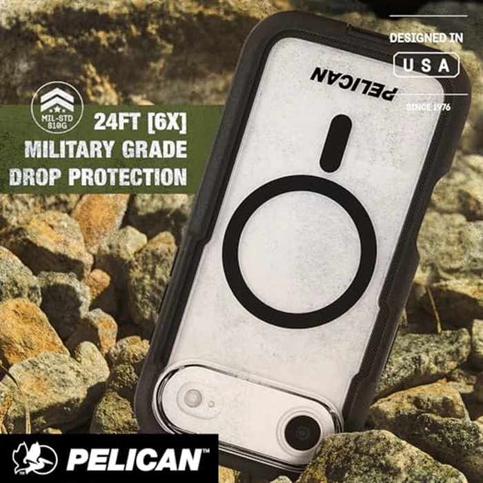 Pelican Voyager iPhone Air Case [Compatible with MagSafe] Rugged Phone Case w/ 24ft Military-Grade Drop Protection - Heavy Duty Phone Cover w/Belt Clip Holster for iPhone Air - Black/Clear by Pelican - Image 6