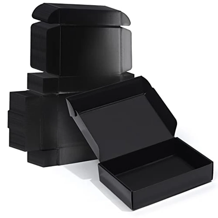 ZBEIVAN 9x6x2 Black Small Shipping Boxes, 20 Packs Corrugated Cardboard Mailer Boxes for Packaging Small Business Mailing Gifts Wrap Boxes with Lids by ZBEIVAN - Image 1