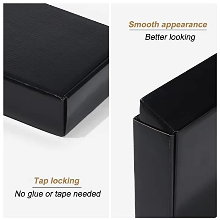 ZBEIVAN 9x6x2 Black Small Shipping Boxes, 20 Packs Corrugated Cardboard Mailer Boxes for Packaging Small Business Mailing Gifts Wrap Boxes with Lids by ZBEIVAN - Image 4
