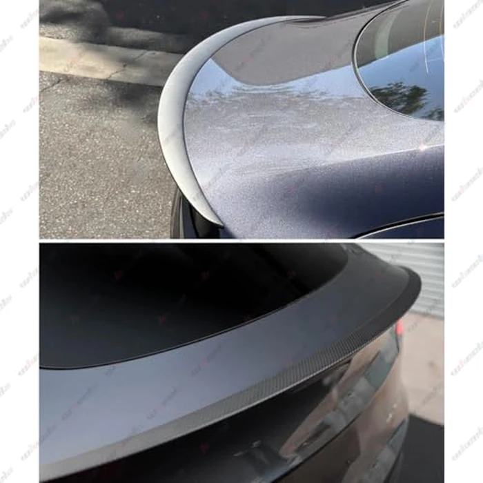 WheelX Real Carbon Fiber Rear Spoiler Compatible with 2020-2024 Tesla Model Y, P Style Duckbill Trunk Exterior High Kick Tail Deck Lid Splitter Wing Lip (Matte) by WheelX - Image 4