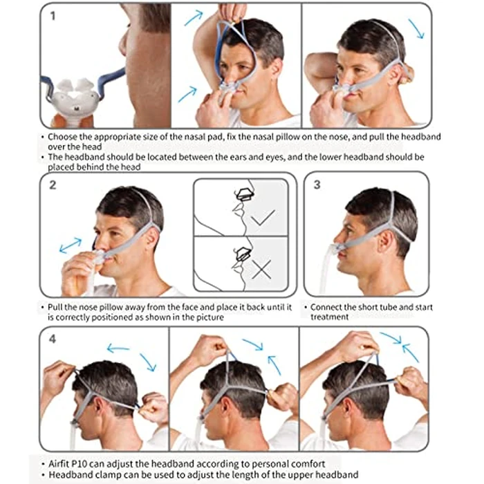 Gbbazu Nasal Pillow Tube Frame, Reuse Tube Frame Nasal Pillow Fit for AirFit P10, Headgear Strap Accessory Includes Headgear, Frame, Tube,3 x Nasal Pillow by Gbbazu - Image 7