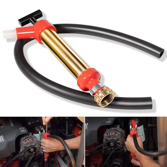 E-cowlboy 34060-0130 Premium Brass Marine Engine Oil Pump, 10.25" Length, 1.25" Diameter, Fast 1 Gallon/Minute Drainage, Compatible with OMC/Mercruiser by E-cowlboy - Image 1