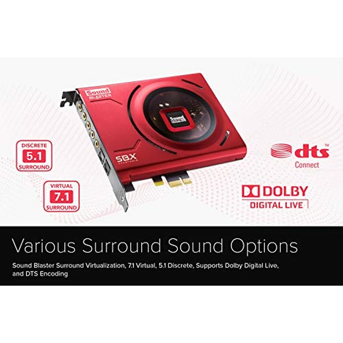 Creative Sound Blaster Z SE Internal PCI-e Gaming Sound Card and DAC, 24-bit / 192 kHz, 116 dB SNR, ASIO, 600Ω Headphones Amp, Mic EQ, Discrete 5.1 / Virtual 7.1, Supports Dolby Digital Live, DTS by Creative - Image 4