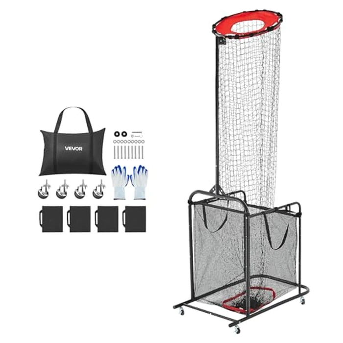 VEVOR Volleyball Setter Training Equipment, Angle and Height Adjustable Volleyball Trainer, Portable Practice Net with Cart, Wheels, Carrying Bag, Indoor Outdoor Target Net for Serving Spiking Setting by VEVOR - Image 3