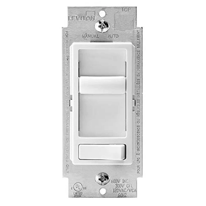 Leviton Decora Dimmer Decora Sureslide ELV Dimmer, 300W-120VAC Electronic Low Voltage, 60Hz, Single Pole and 3-Way, 066EV-P0W, White by Leviton - Used - Very Good condition - CA$26.07
