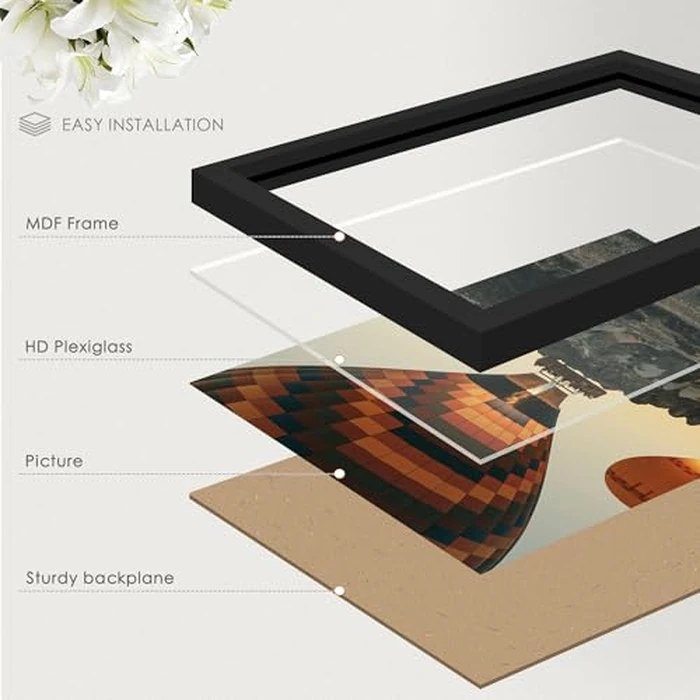 Fisnish A2 Picture Frame Black, Classic 16.5x23.4 Poster Frame, Horizontal or Vertical Wall Mounting, 1 Pack by Fisnish - Image 4