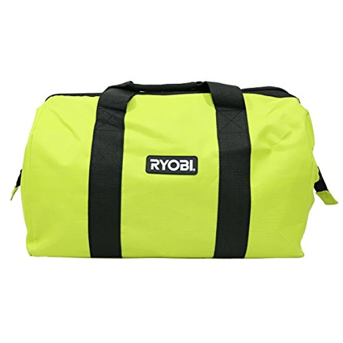 Ryobi Green Wide Mouth Collapsible Genuine OEM Contractor’s Bag w/ Full Top Single Zipper Action and Cross X Stitching by RYOBI - Image 1