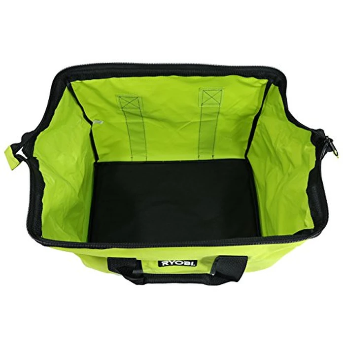 Ryobi Green Wide Mouth Collapsible Genuine OEM Contractor’s Bag w/ Full Top Single Zipper Action and Cross X Stitching by RYOBI - Image 2