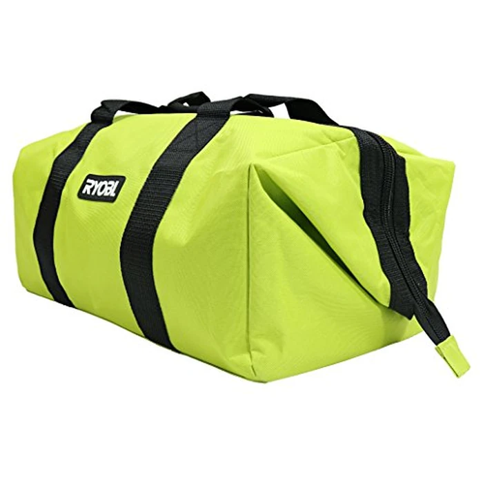 Ryobi Green Wide Mouth Collapsible Genuine OEM Contractor’s Bag w/ Full Top Single Zipper Action and Cross X Stitching by RYOBI - Image 4