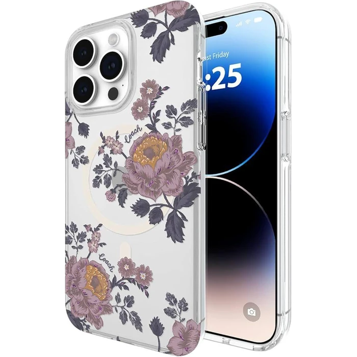 Coach Protective Phone Case with MagSafe for iPhone 13 Pro - Moody Floral Purple - Good by Coach - Refurbished - Good condition