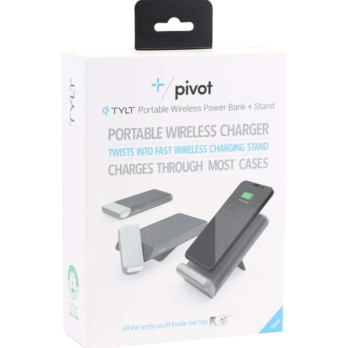 Tylt Pivot Portable Wireless Power Bank + Stand - Black by Tylt - Image 2