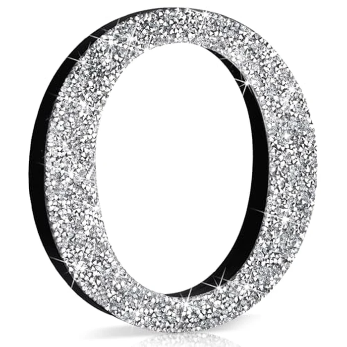 Qunclay Silver Crystal Diamond Bling Letters Crushed Diamond Decoration Wooden Glitter Letter with Screw and Hooks Rhinestone Gift for Wedding Y2k Mcbling Bedroom Wall Decor(Letter O,12''l X 12"w) by Qunclay - Used - Like New condition - US$18.15