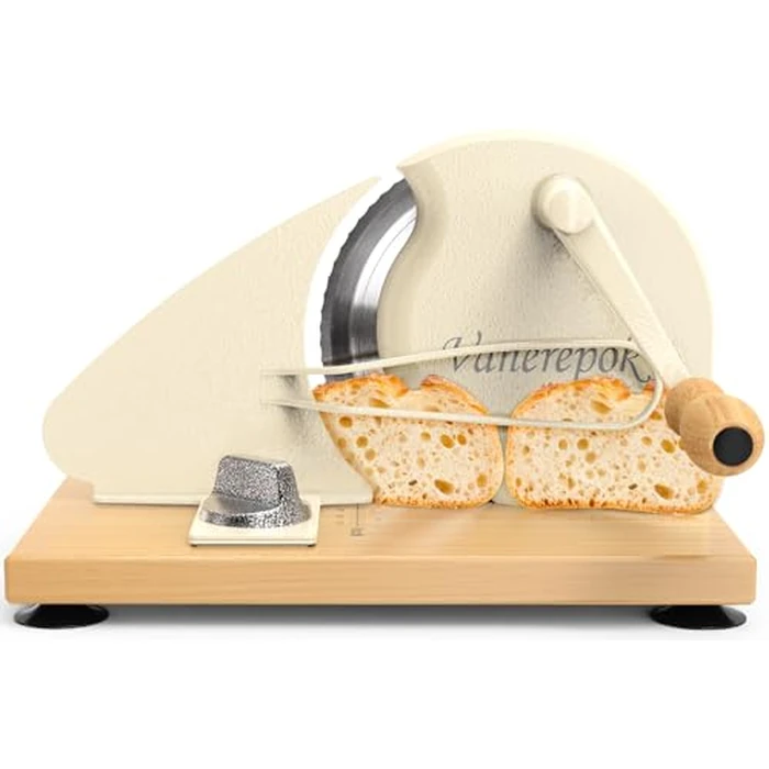 Upgrade Manual Bread Slicer for Homemade Sourdough Bread, Classic Hand Crank Home Bread Slicer With Scale Line and Steel Fence, Sharp Blade, Adjustable Width for Homemade & Commercial Use by vanerepok - Image 1