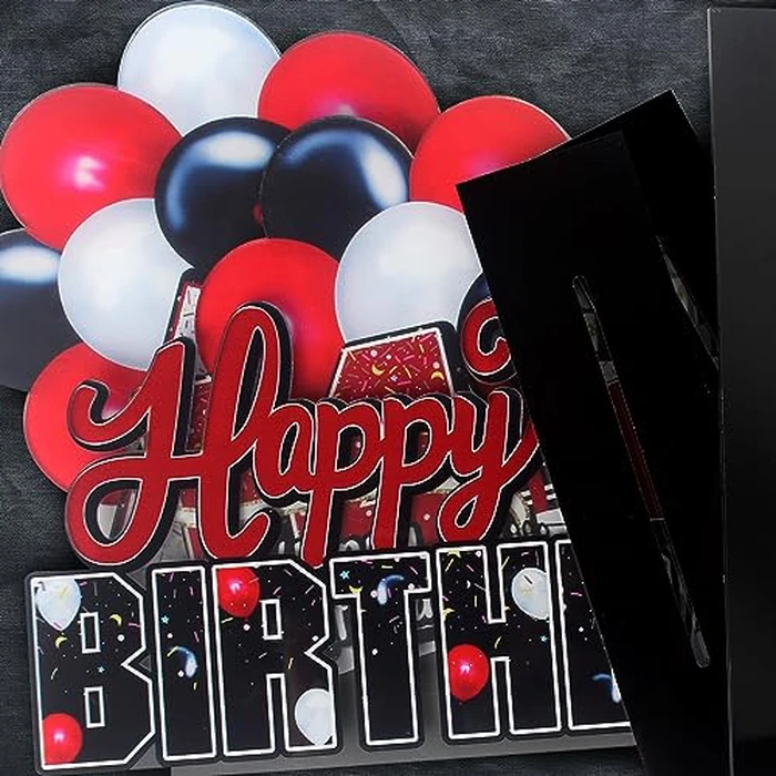 LINGTEER Happy 10th Birthday Red Acrylic Table Topper Centerpieces Set - Cheers to Ten Years Old Birthday 10th Bday Party Gift Decorations. by LINGTEER - Image 4