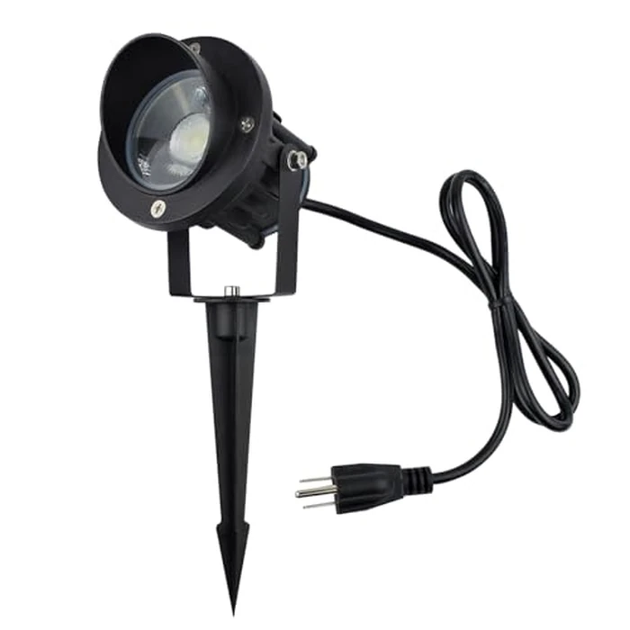 J.LUMI GBS9809 Flag Light Plug in Spotlight, 9W LED Outdoor Landscape Spotlight 120V 5000K Daylight, Metal Ground Stake, Corded Plug, Not Dimmable by J.LUMI - Used - Very Good condition - US$14.85