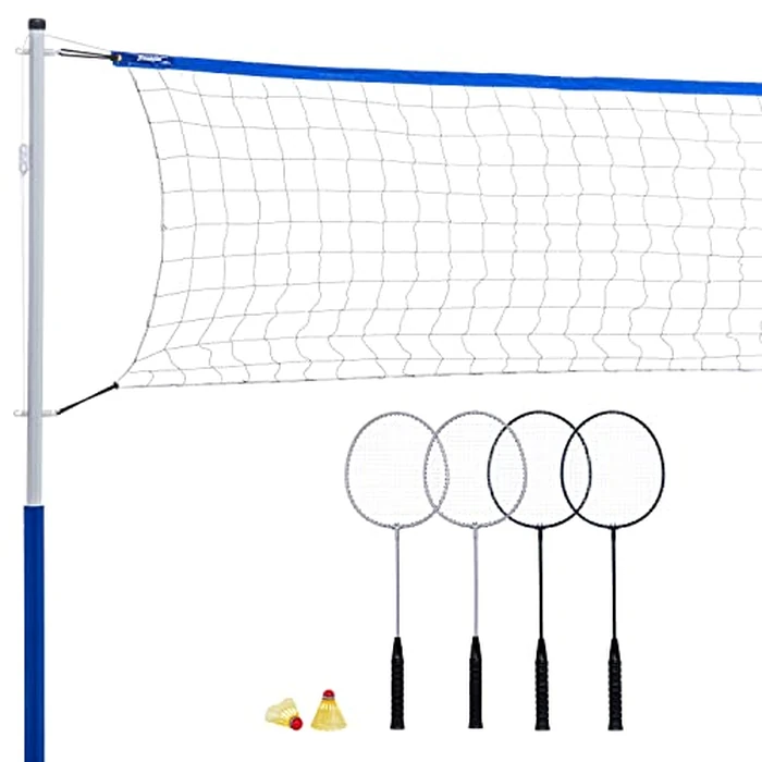 Franklin Sports Badminton Set - Complete Badminton Set with Net, Rackets + Birdies - Kids + Adults Outdoor Game Set - Portable Badminton Set - 4 Players by Franklin Sports - Image 1