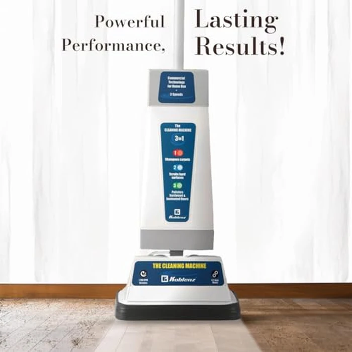 Koblenz Shampooer and Polisher Cleaning Machine, Floor Cleaner with 1100-rpm Motor, 5' Power Cord, 120-oz Tank, 2-Speed Settings, Scrubbing Brushes, Lambswool Pads, and Polishing Pads, P-820 B by Koblenz - Image 7