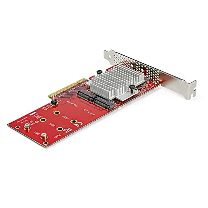 StarTech.com Dual M.2 PCIe SSD Adapter Card - x8 / x16 Dual NVMe or AHCI M.2 SSD to PCI Express 3.0 - M.2 NGFF PCIe (M-Key) Compatible - Supports 2242, 2260, 2280 - JBOD - Mac & PC , TAA (PEX8M2E2) by StarTech.com - Image 2