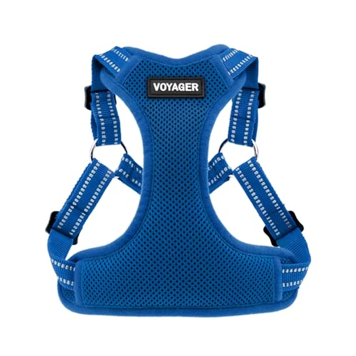 Best Pet Supplies Voyager Mesh Dog Breathable Harness Reflective Stitching, All Weather Adjustable for Walking Training, or Running - Heavy Duty & Durable, Harness (Royal Blue), M by Best Pet Supplies - Used - Very Good condition