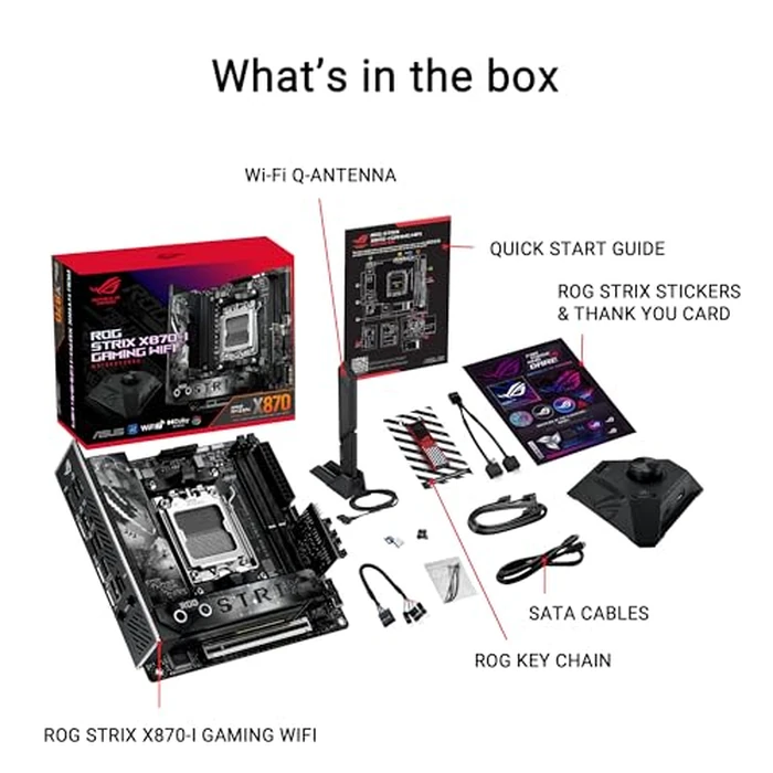 ASUS ROG Strix X870-I Gaming WiFi AMD AM5 X870 Mini ITX Motherboard 10+2+1 Power Stages, Dynamic OC Switcher, Core Flex, DDR5 AEMP, WiFi7, 2X M.2, PCIe5.0, Q-Release Slim, USB4, AI OCing & Networking by Asus - Image 6
