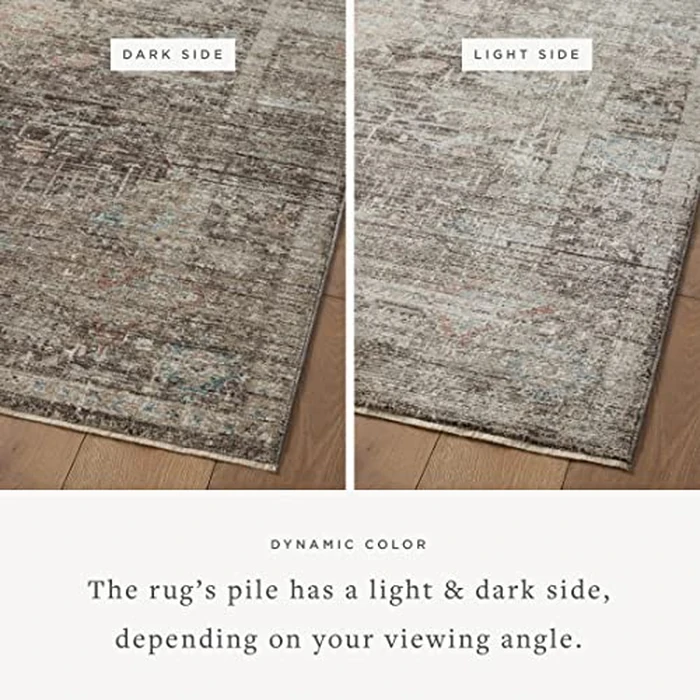 Magnolia Home by Joanna Gaines x Loloi Millie MIE-03 Collection Charcoal/Dove 3'-6" x 5'-6" Accent Rug by Loloi - Image 1