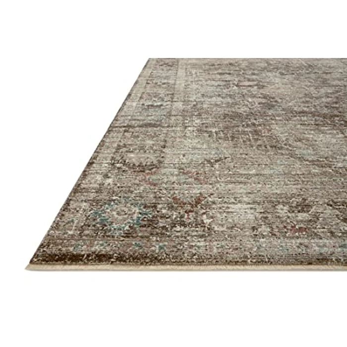Magnolia Home by Joanna Gaines x Loloi Millie MIE-03 Collection Charcoal/Dove 3'-6" x 5'-6" Accent Rug by Loloi - Image 2