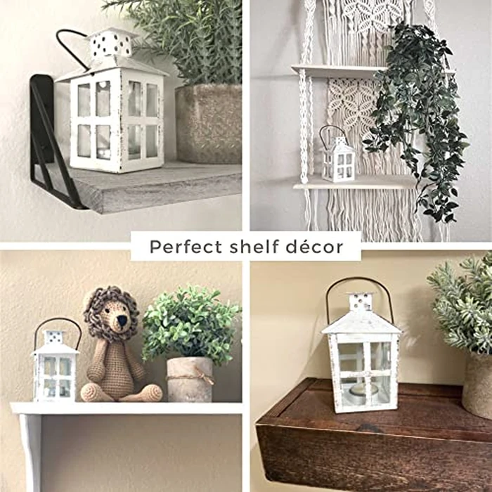 Kate Aspen Rustic Farmhouse Decor White Candle Holder Lantern Decorative (7.5 Inch), Wedding Decoration, Centerpiece Table Decorations, Home Decor, Shelf Decor by Kate Aspen - Image 4