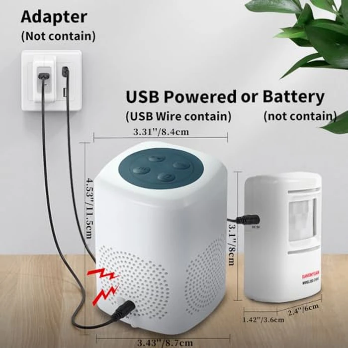 S SELDORAUK Dog Barking Alarm Motion Sensor with Remote- 1000 Feet Wireless Home Security Driveway Alarm Kit White (1Receiver+1Motion Detector+1Remote) by S SELDORAUK - Image 3
