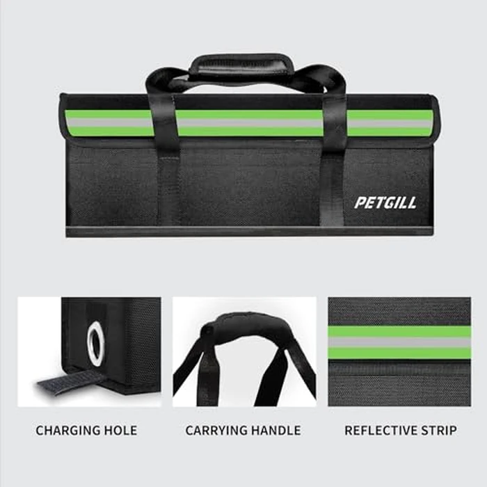 PETGILL E-Bike Battery Safe Bag Explosionproof - Large Capacity Fireproof Lipo Bag for Ebike Battery Charging and Storage (M 16.1x5.5x5.1Inches) by PETGILL - Image 7