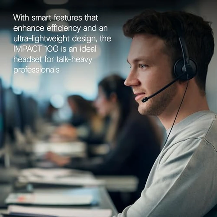 EPOS Impact 100 MS Mono USB-C+A Headset with Microphone, Microsoft Teams Certified, Noise-Cancelling, Lightweight, Soft Silicone Side Support, USB Adapter, Call Control, UC Professional Use by EPOS - Image 6