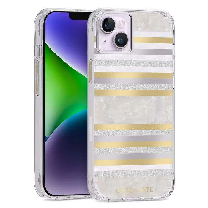 Case-Mate Phone Case with MagSafe for iPhone 14 Plus - Pearl Strips by Case-Mate - Refurbished - Brand New condition
