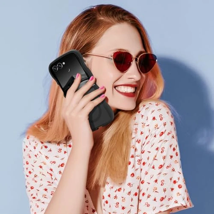 Pepmune for Samsung Galaxy Z Flip7 Case, Curly Wavy Frame Hard Translucent Matte Clear Back Cover for Women Men Compatible with Magsafe Shockproof TPU Bumper Phone Case for Samsung Z Flip7, Black by Pepmune - Image 7