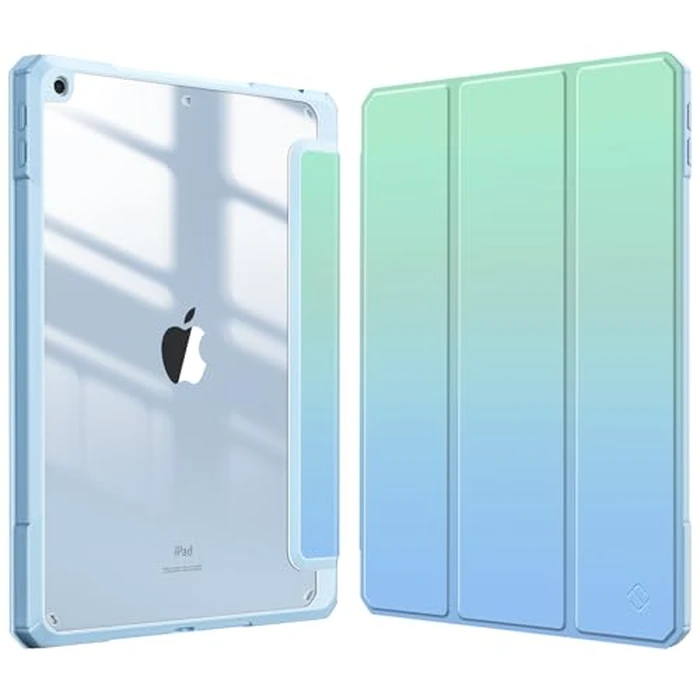 Fintie Hybrid Slim Case for iPad 9th / 8th / 7th Generation (2021/2020 / 2019) 10.2 Inch - [Built-in Pencil Holder] Shockproof Cover with Clear Transparent Back Shell, Seaside Ombre by FINTIE - Used - Very Good condition - CA$13.55
