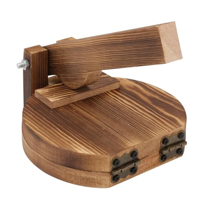 GRIRIW Wooden Dumpling Wrapper Presser 6.49X5.90X2.55In Dough Pressing Tool with Handle for Home Kitchen Dumpling Mold and Pastry Maker by GRIRIW - Used - Like New condition