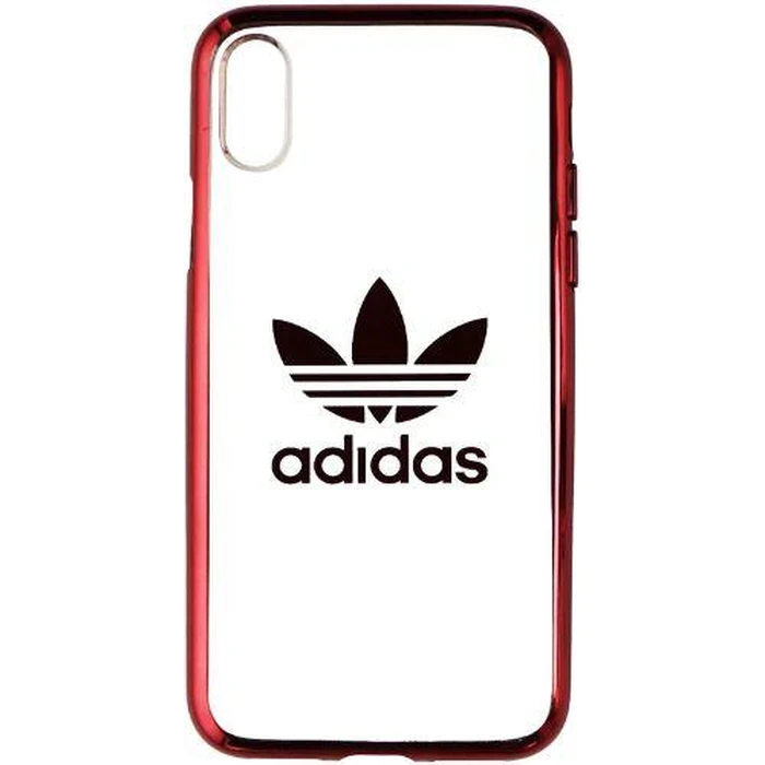 Adidas Flexible Clear Phone Case for Apple iPhone X l iPhone XS - Clear/Red by Adidas - Image 1