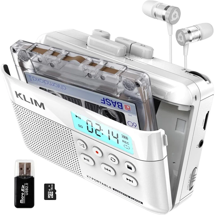 KLIM K7 Portable Cassette Tape Player + Digital MP3 Converter - White by KLIM - Refurbished - Excellent condition - US$32.94