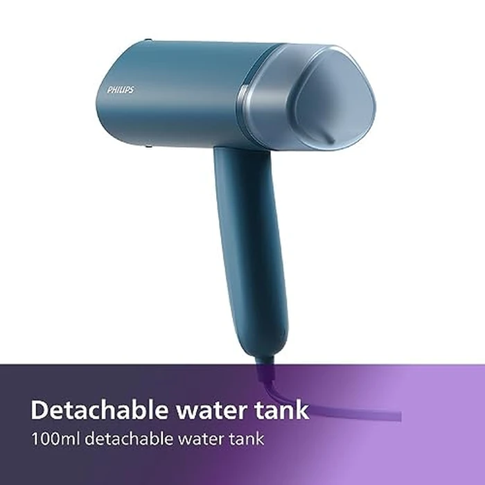 Philips 3000 Series Handheld Steamer - 1000W, 20 g/min Steam, Detachable 100ml Water Tank, Plastic Plate, Blue (STH3000/20) by Philips - Image 2