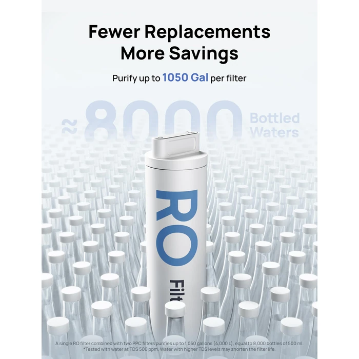 DREO Reverse Osmosis Water Filter Countertop, 7-Stage RO Water Filtration System, 2 Water Pure Pitchers design, Installation-Free, Reduce TDS, Water Filter Pitcher for Home, Kitchen, 3:1 Pure to Drain by DREO - Image 5