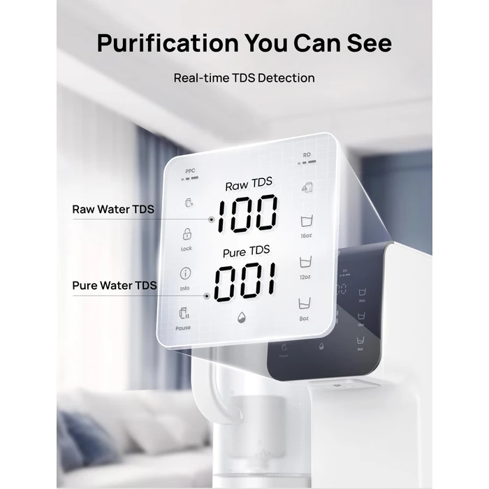 DREO Reverse Osmosis Water Filter Countertop, 7-Stage RO Water Filtration System, 2 Water Pure Pitchers design, Installation-Free, Reduce TDS, Water Filter Pitcher for Home, Kitchen, 3:1 Pure to Drain by DREO - Image 6