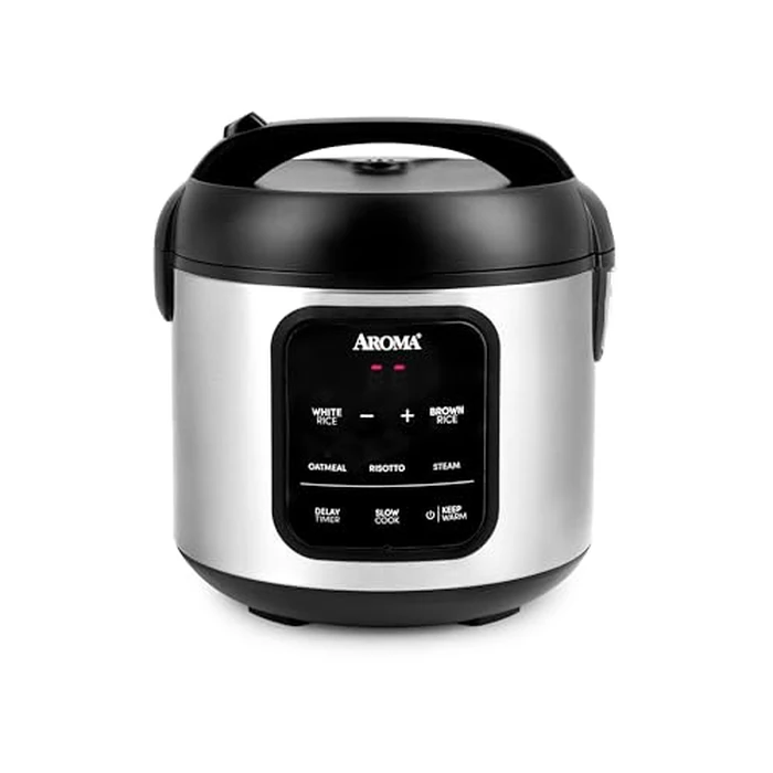 AROMA(R) Digital Rice Cooker, 4-Cup (Uncooked) / 8-Cup (Cooked), Steamer, Multicooker, Slow Cooker, Oatmeal Cooker, Auto Keep Warm, 2 Qt, Stainless Steel Exterior by Aroma Housewares - Image 1