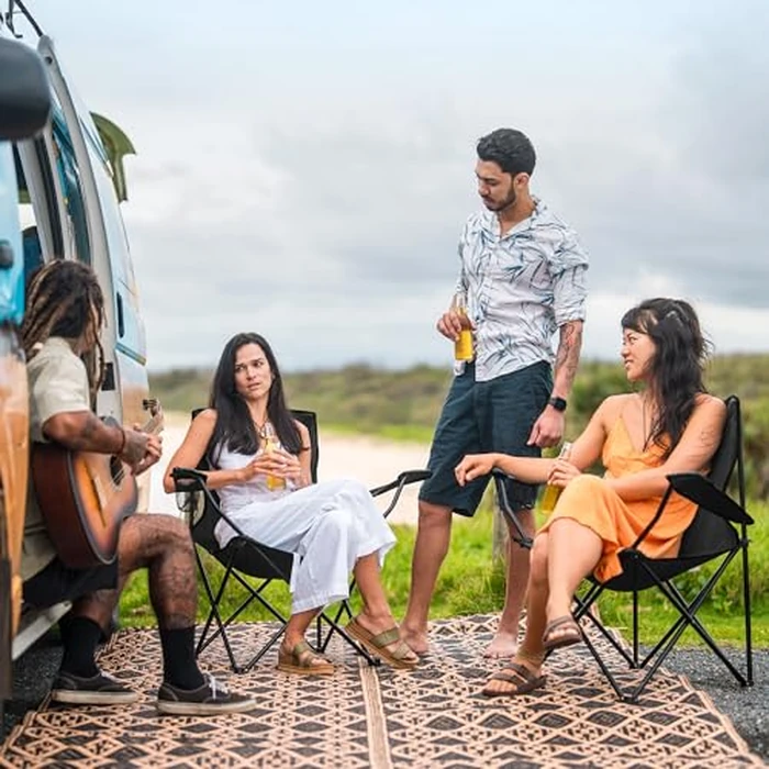 Canpsky 2 Pack Portable Camping Chairs Folding Lawn Chair Outdoor Lightweight Beach Chair with Cup Holder & Carry Bag for Outside Sports, Fishing, Hiking, Travel, Picnic, Backyard (Black-Dark) by Canpsky - Image 7