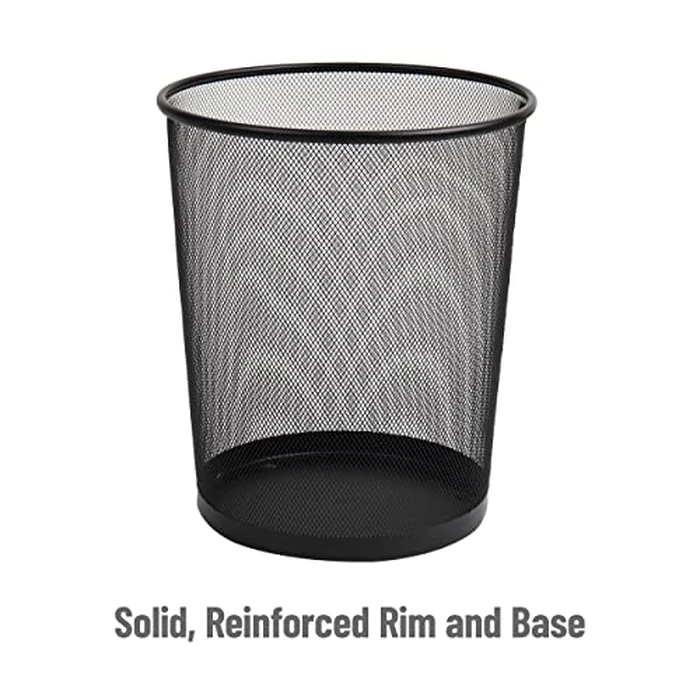 Mind Reader Mesh Trash Can, Set of 3, Waste Paper Basket, Round, Office, Metal Mesh, 11.5" L x 11.5" W x 13.75" H, Black by Mind Reader - Image 4