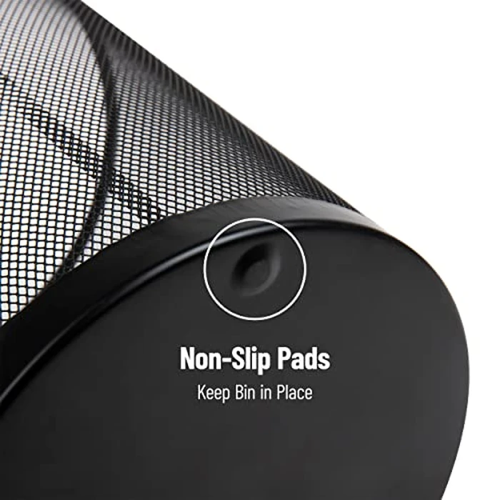 Mind Reader Mesh Trash Can, Set of 3, Waste Paper Basket, Round, Office, Metal Mesh, 11.5" L x 11.5" W x 13.75" H, Black by Mind Reader - Image 5