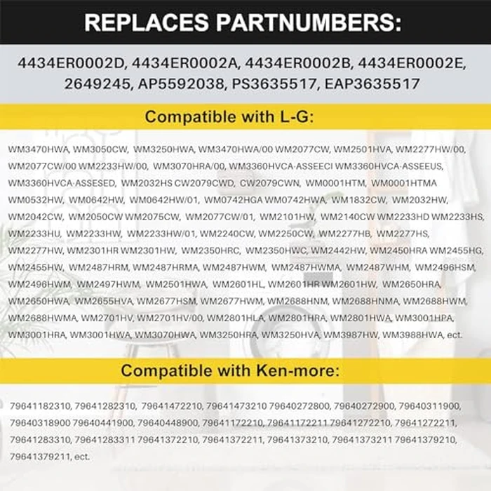 4434ER0002D 4434ER0002A Washer Spinner Support - Replacement for L-G Ken-more Washing Machine - Rear Drum Support Spider Replaces 4434ER0002B 4434ER0002E AP5592038 by WOFUNPART - Image 6