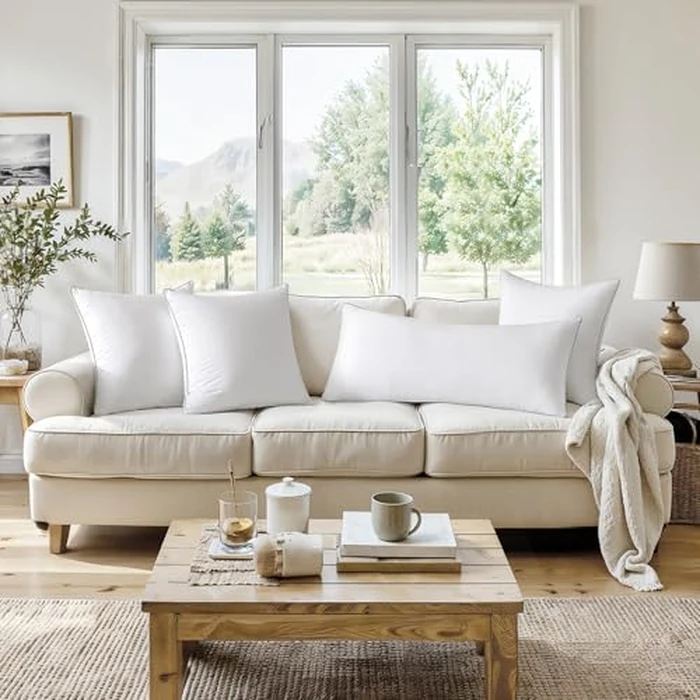 MIULEE 18x18 Pillow Inserts (Set of 4) -Decorative Throw Pillow with 100% Cotton Cover Square for Sofa Couch by MIULEE - Image 3