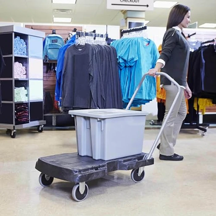 Rubbermaid Commercial Products Triple Trolley Folding Handle Dolly/Cart/Platform Truck with wheels, 500 lbs Capacity, for Moving/Warehouse/Office by Rubbermaid Commercial Products - Image 6