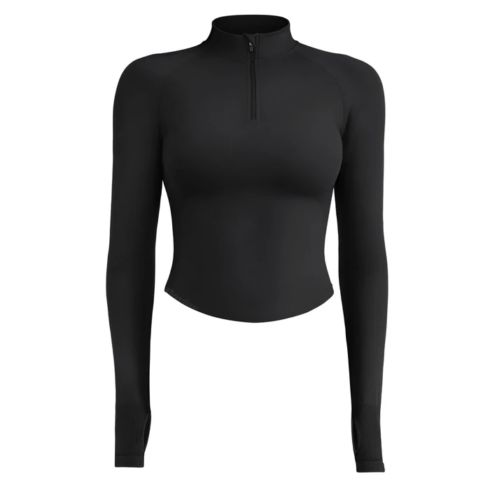 VOYJOY Impact Half Zippy Shirts Womens Workout Jakcets Slim Fit Long Sleeve Top with Thumb Holes by VOYJOY - Used - Like New condition - US$15.78