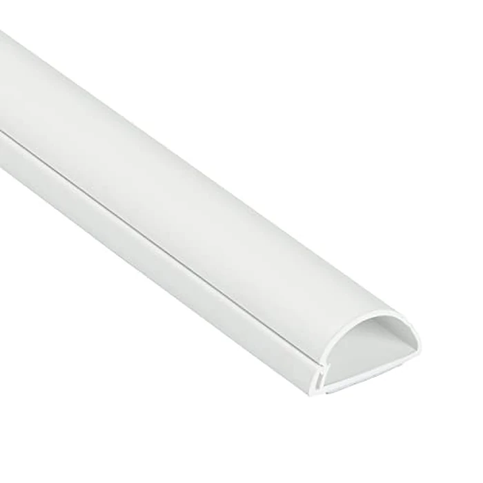 D-Line Cable Raceway On-Wall Cord Cover | 1D3015W | Surface Mount Electrical Channel to Hide and Conceal Cords, Cables, and Wires | White, Paintable by D-Line - Image 1